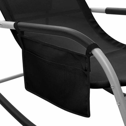 vidaXL Sun Lounger | Set of 2 | Black and Grey | Textilene | Standard