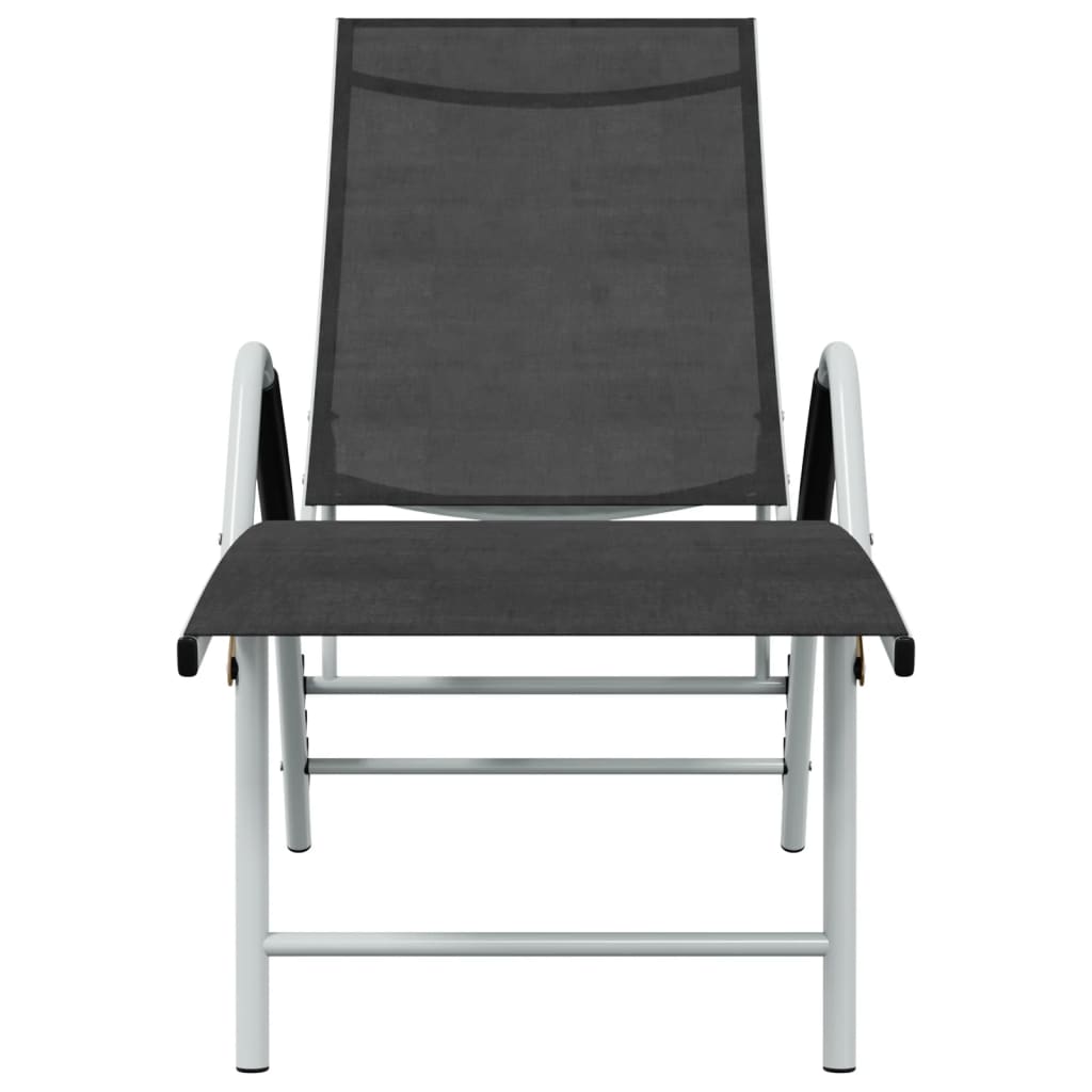 vidaXL Sun Lounger | Black and silver | Textilene and aluminium | Standard