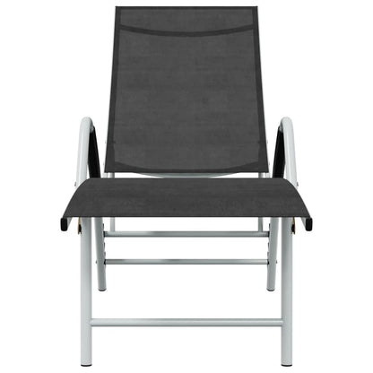 vidaXL Sun Lounger | Black and silver | Textilene and aluminium | Standard