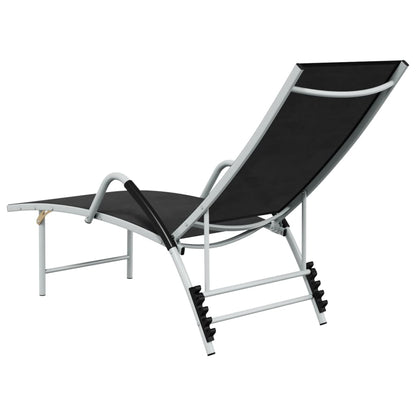 vidaXL Sun Lounger | Black and silver | Textilene and aluminium | Standard