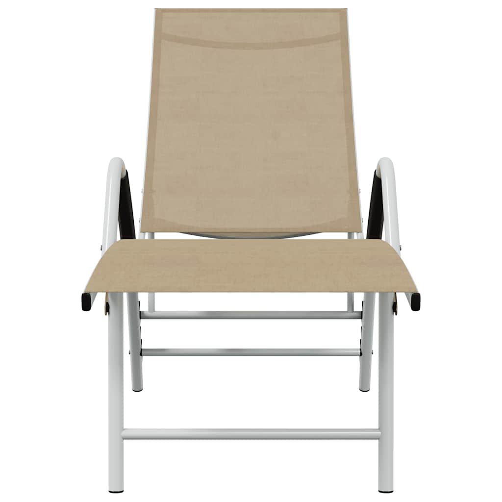 vidaXL Sun Lounger Textilene and Aluminium Cream