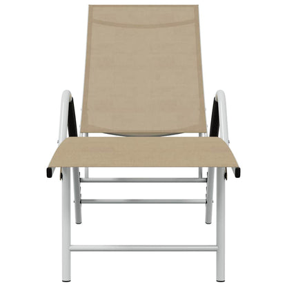 vidaXL Sun Lounger Textilene and Aluminium Cream