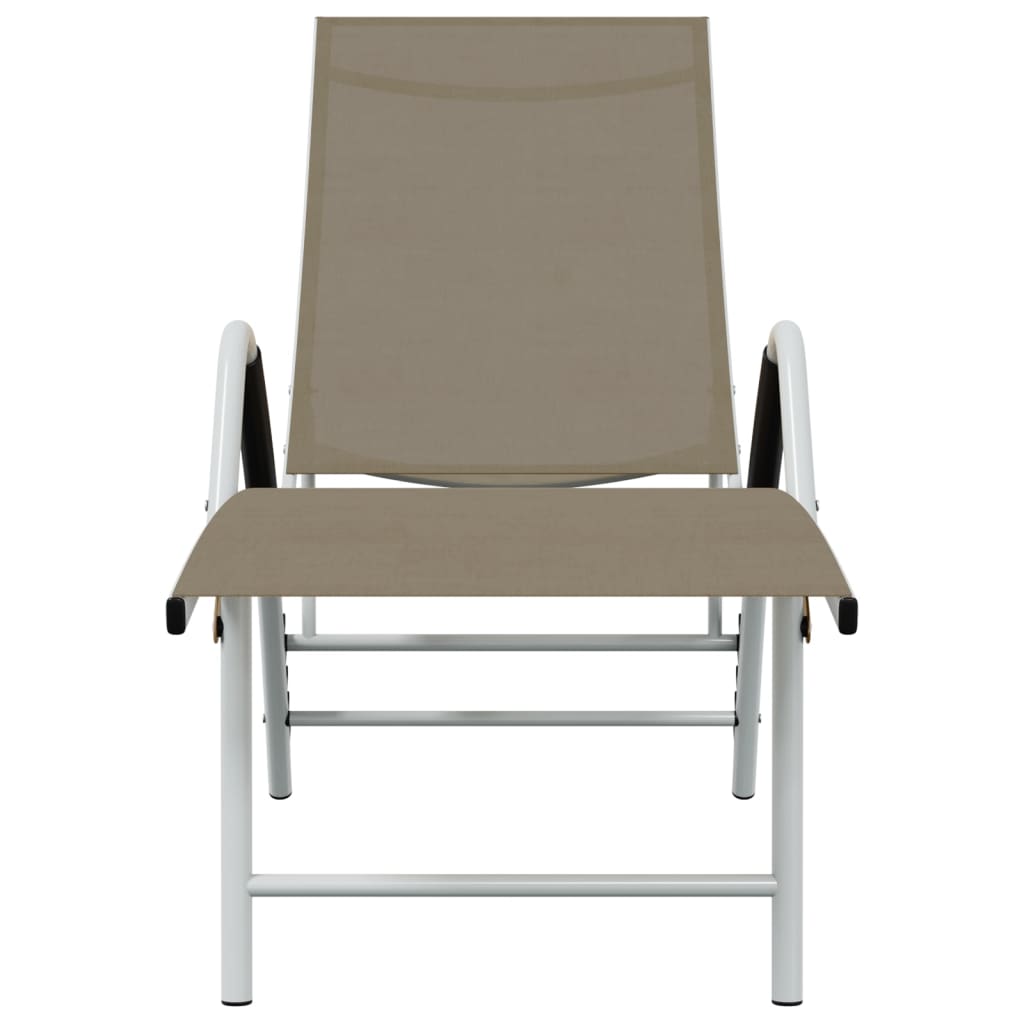 vidaXL Sun Lounger | Taupe | Textilene, Aluminium | Standard