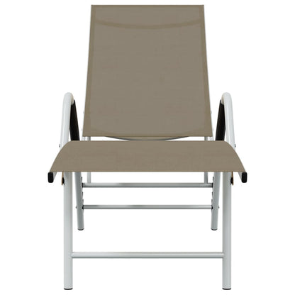 vidaXL Sun Lounger | Taupe | Textilene, Aluminium | Standard
