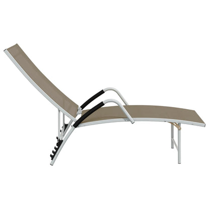 vidaXL Sun Lounger | Taupe | Textilene, Aluminium | Standard