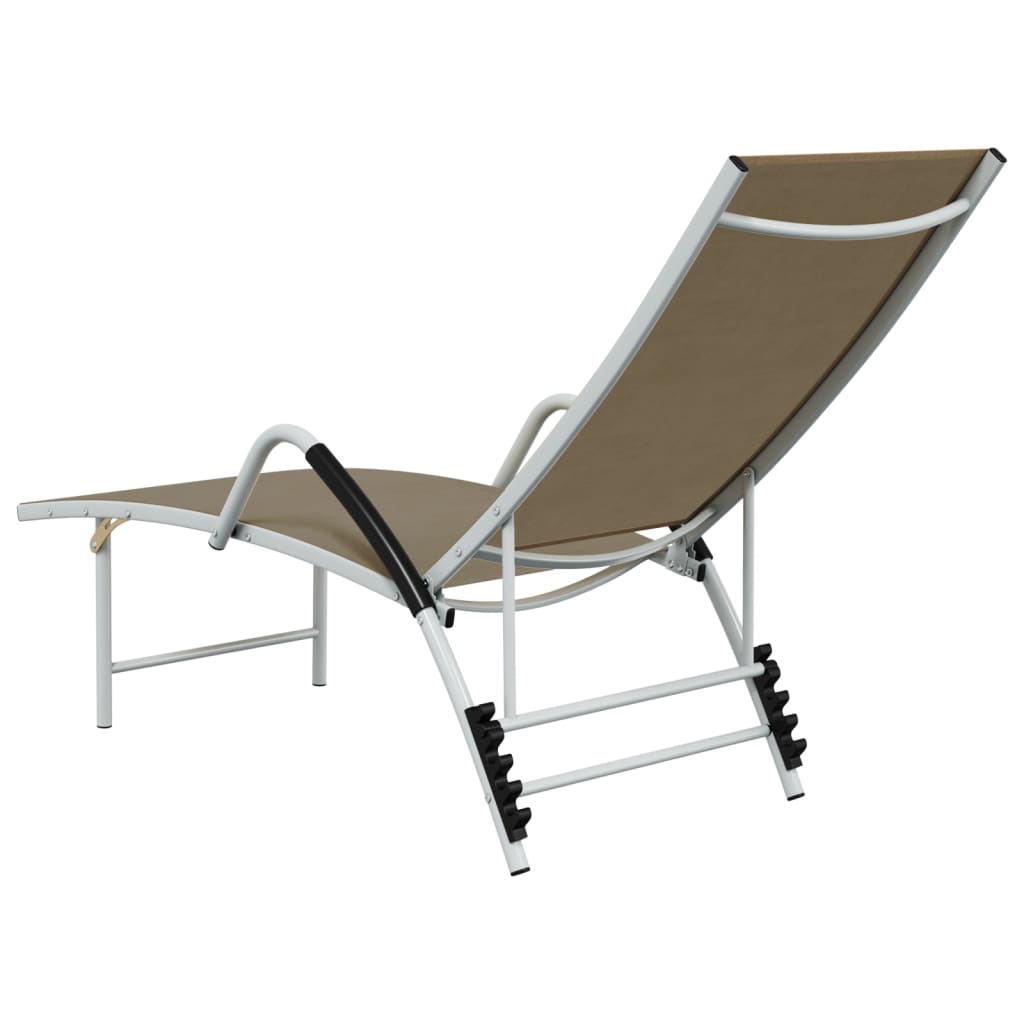 vidaXL Sun Lounger | Taupe | Textilene, Aluminium | Standard