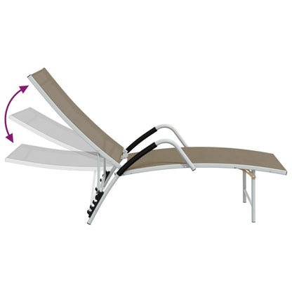 vidaXL Sun Lounger | Taupe | Textilene, Aluminium | Standard