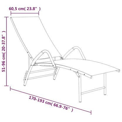 vidaXL Sun Lounger | Taupe | Textilene, Aluminium | Standard