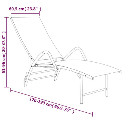 vidaXL Sun Lounger Textilene and Aluminium Taupe