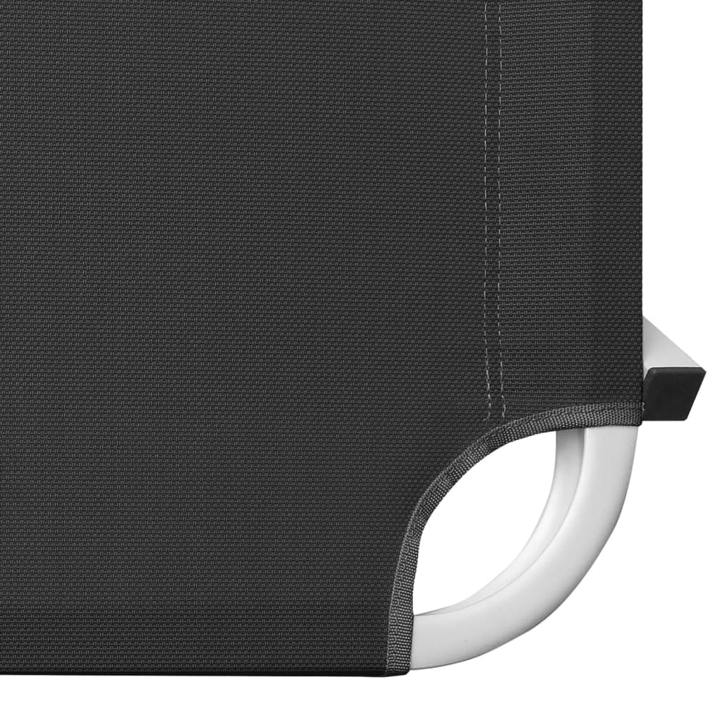 vidaXL Sun Lounger | Black and silver | Aluminium, Textilene | Standard