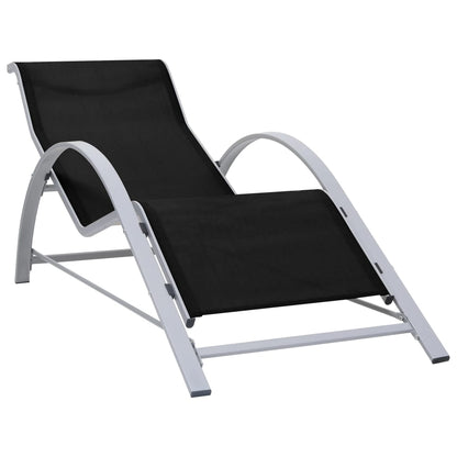 vidaXL Sunlounger | Black | Textilene, Aluminium, Steel | Standard | Ergonomic
