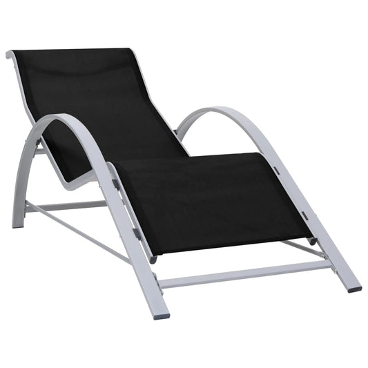 vidaXL Sunlounger | Black | Textilene, Aluminium, Steel | Standard | Ergonomic