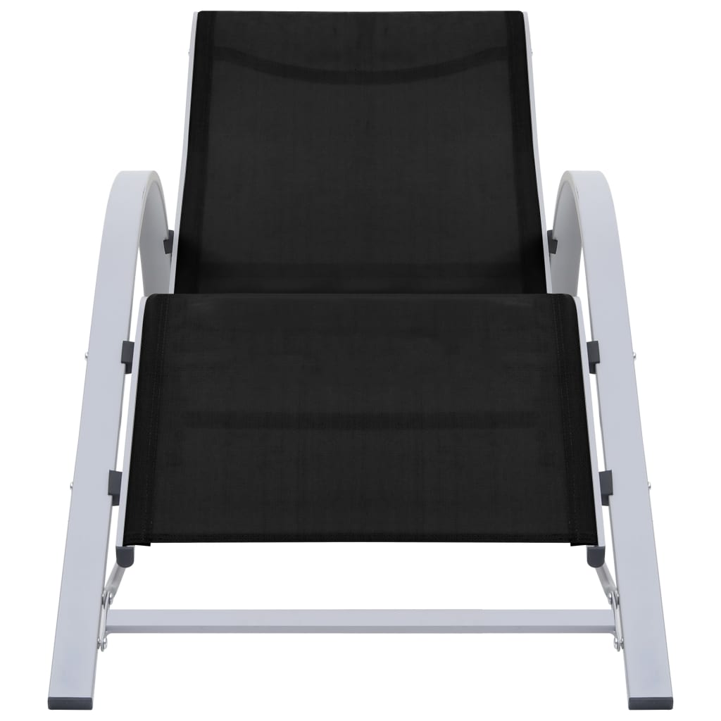 vidaXL Sunlounger | Black | Textilene, Aluminium, Steel | Standard | Ergonomic