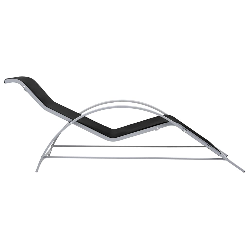 vidaXL Sunlounger | Black | Textilene, Aluminium, Steel | Standard | Ergonomic