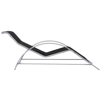 vidaXL Sunlounger | Black | Textilene, Aluminium, Steel | Standard | Ergonomic