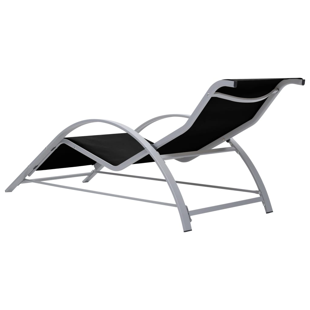 vidaXL Sunlounger | Black | Textilene, Aluminium, Steel | Standard | Ergonomic