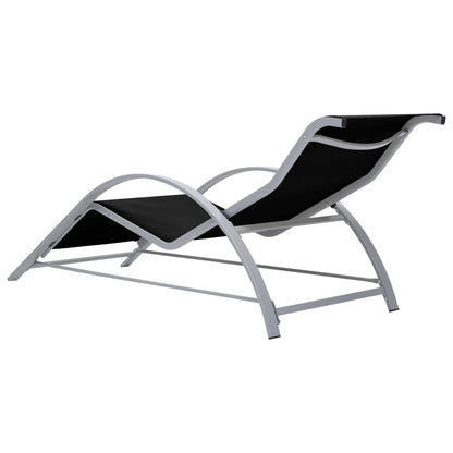 vidaXL Sunlounger | Black | Textilene, Aluminium, Steel | Standard | Ergonomic