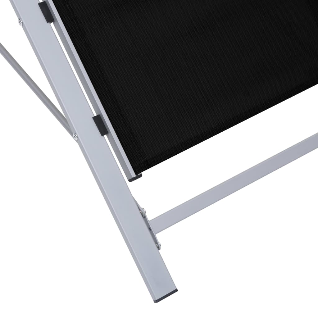 vidaXL Sunlounger | Black | Textilene, Aluminium, Steel | Standard | Ergonomic