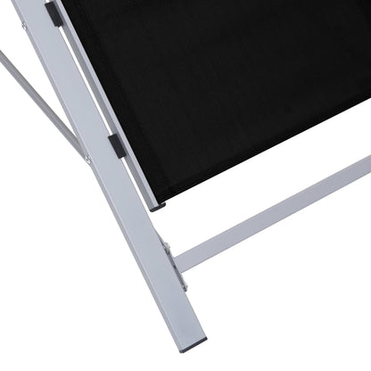 vidaXL Sunlounger | Black | Textilene, Aluminium, Steel | Standard | Ergonomic