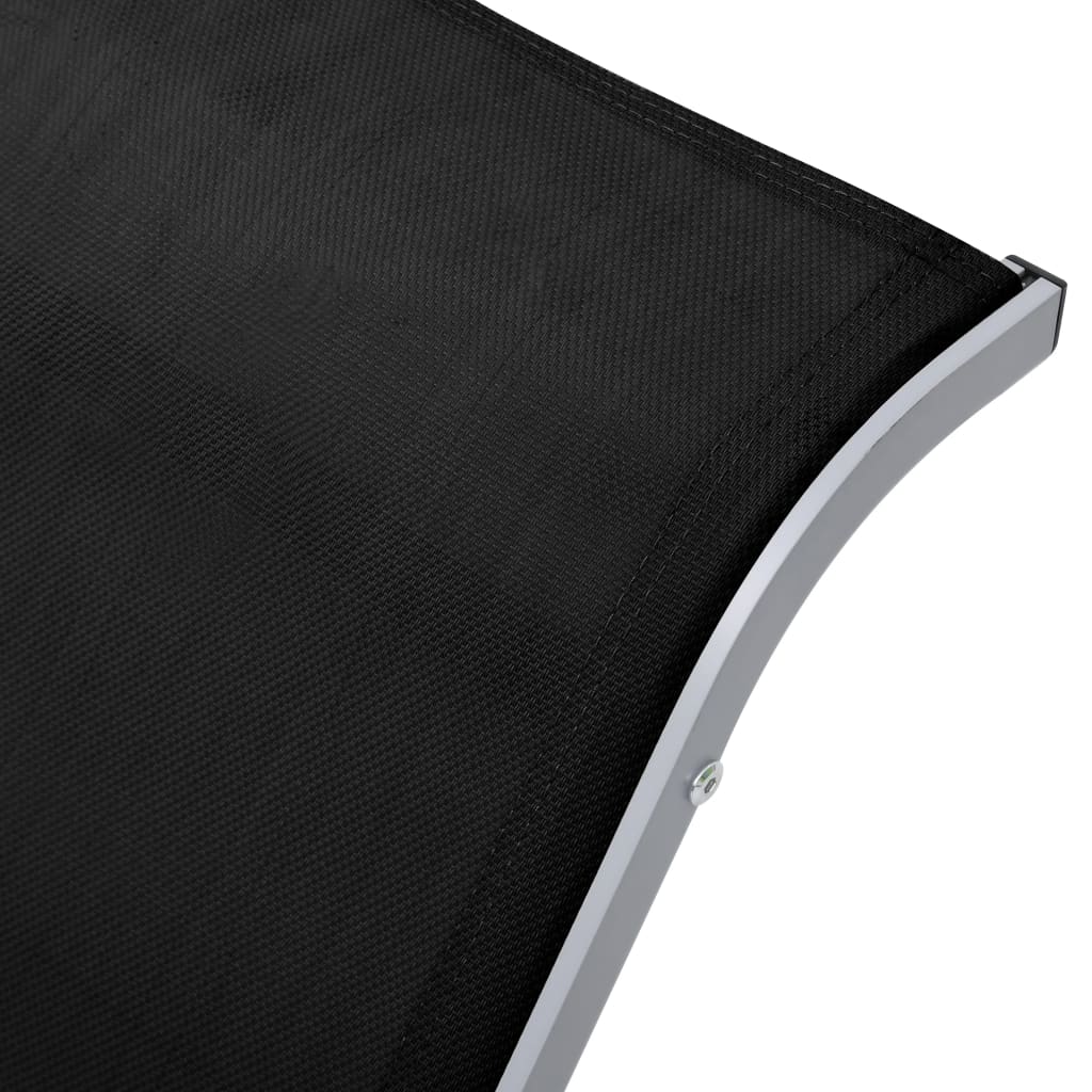 vidaXL Sunlounger | Black | Textilene, Aluminium, Steel | Standard | Ergonomic