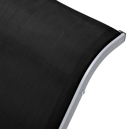 vidaXL Sunlounger | Black | Textilene, Aluminium, Steel | Standard | Ergonomic