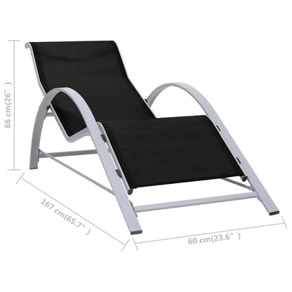 vidaXL Sunlounger | Black | Textilene, Aluminium, Steel | Standard | Ergonomic