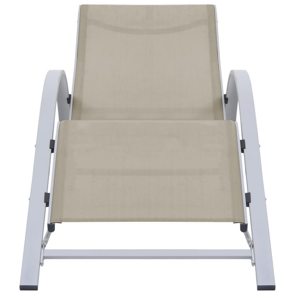 vidaXL Sunlounger Textilene and Aluminium Cream