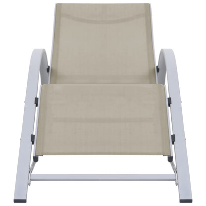 vidaXL Sunlounger Textilene and Aluminium Cream