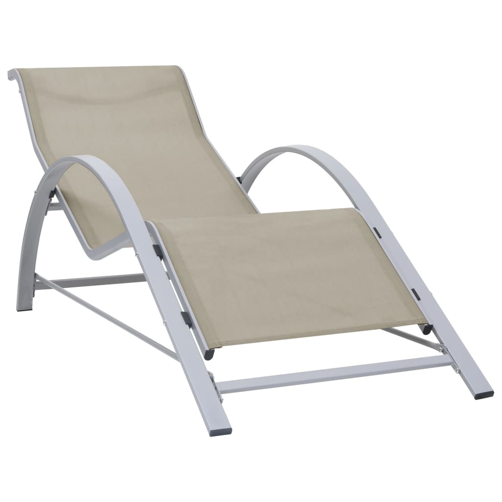 vidaXL Sun Lounger | Cream for loungers, Black and Silver for table