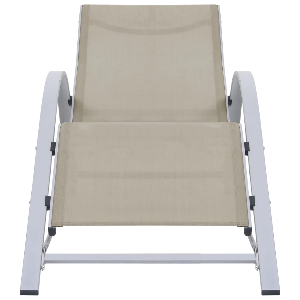 vidaXL Sun Lounger | Cream for loungers, Black and Silver for table