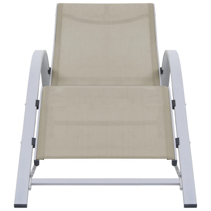 vidaXL Sun Lounger | Cream for loungers, Black and Silver for table