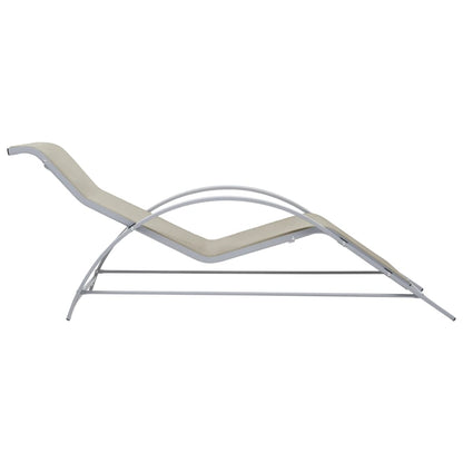 vidaXL Sun Lounger | Cream for loungers, Black and Silver for table