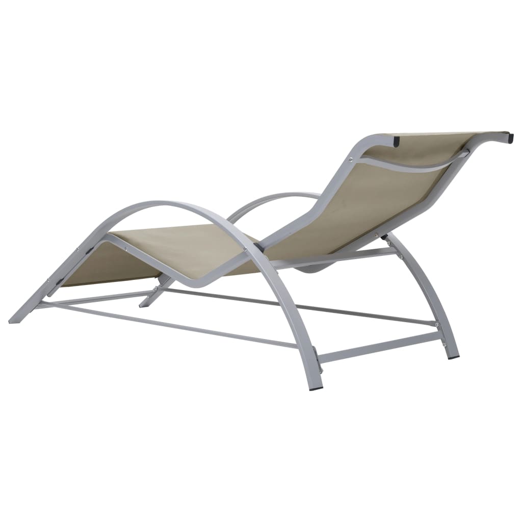 vidaXL Sun Lounger | Cream for loungers, Black and Silver for table