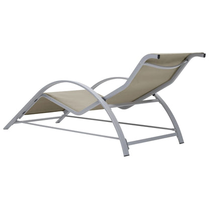 vidaXL Sun Lounger | Cream for loungers, Black and Silver for table