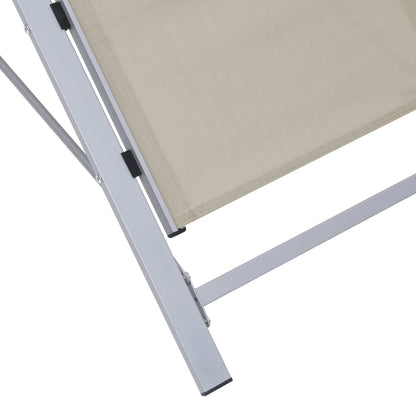 vidaXL Sun Lounger | Cream for loungers, Black and Silver for table