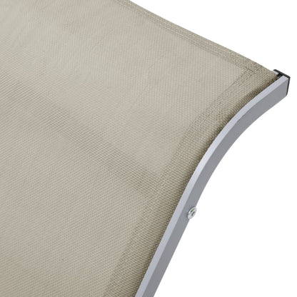vidaXL Sun Lounger | Cream for loungers, Black and Silver for table