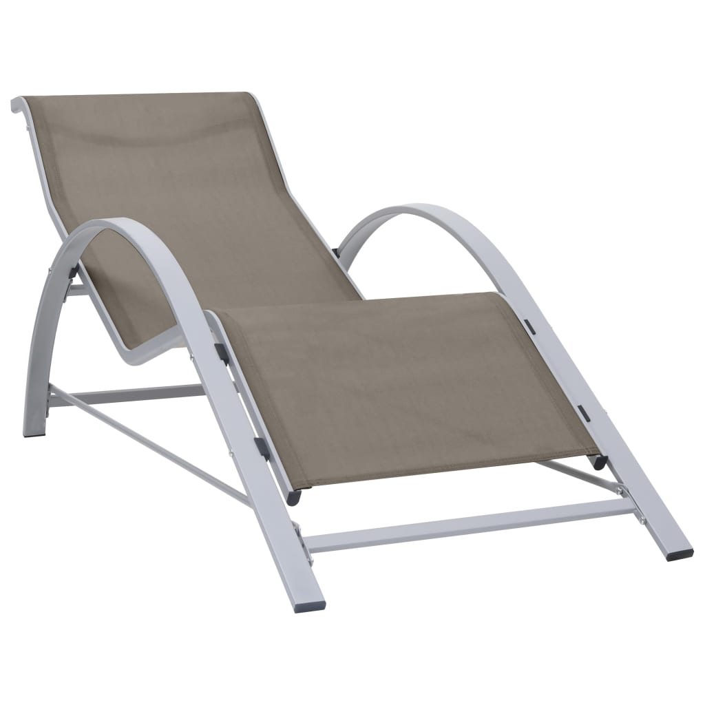 vidaXL Sunlounger | Taupe | Textilene, Aluminium, Steel | Medium | Ergonomic