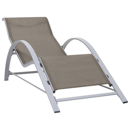 vidaXL Sunlounger | Taupe | Textilene, Aluminium, Steel | Medium | Ergonomic