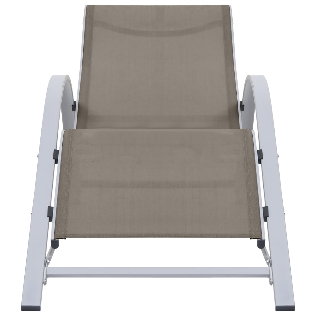 vidaXL Sunlounger | Taupe | Textilene, Aluminium, Steel | Medium | Ergonomic