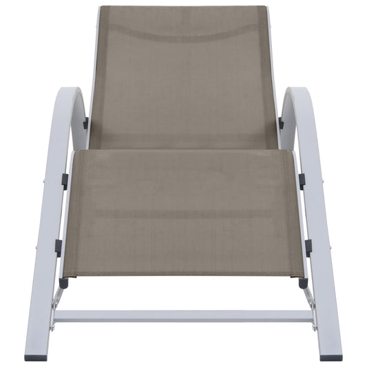 vidaXL Sunlounger | Taupe | Textilene, Aluminium, Steel | Medium | Ergonomic
