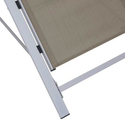 vidaXL Sunlounger | Taupe | Textilene, Aluminium, Steel | Medium | Ergonomic