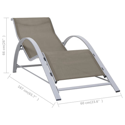vidaXL Sunlounger | Taupe | Textilene, Aluminium, Steel | Medium | Ergonomic