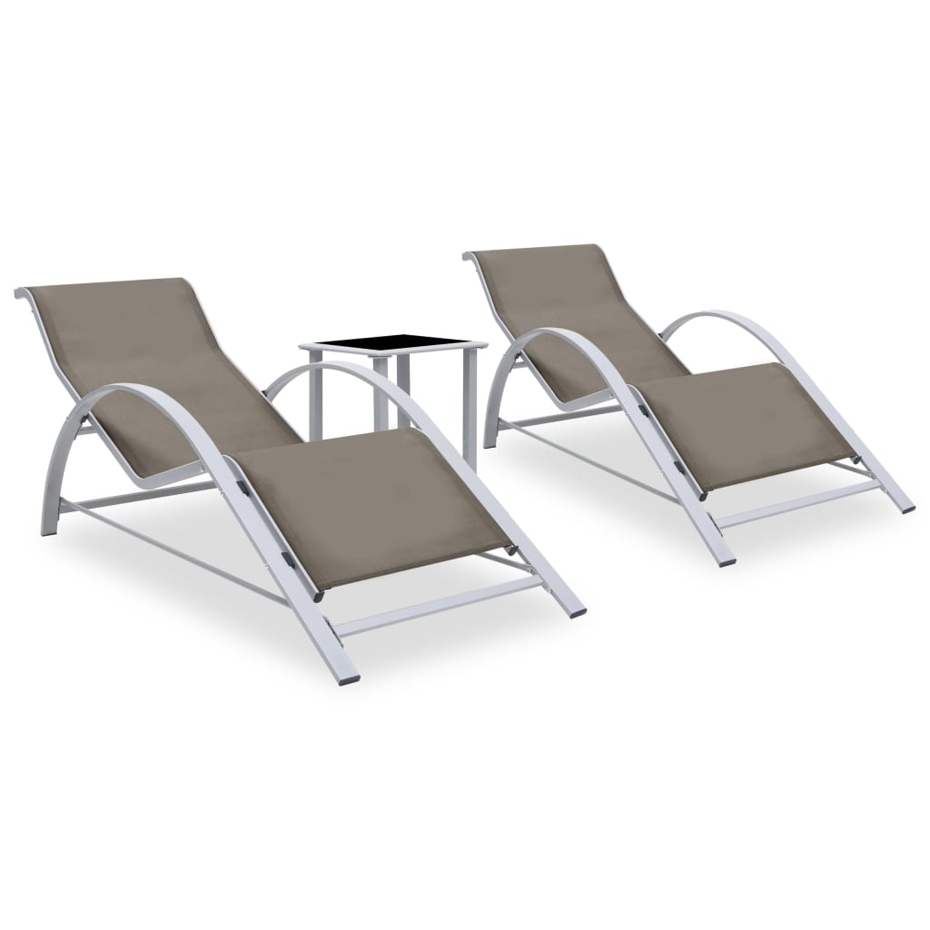 vidaXL Sun Lounger | Taupe | Textilene, Aluminium, Steel | Standard