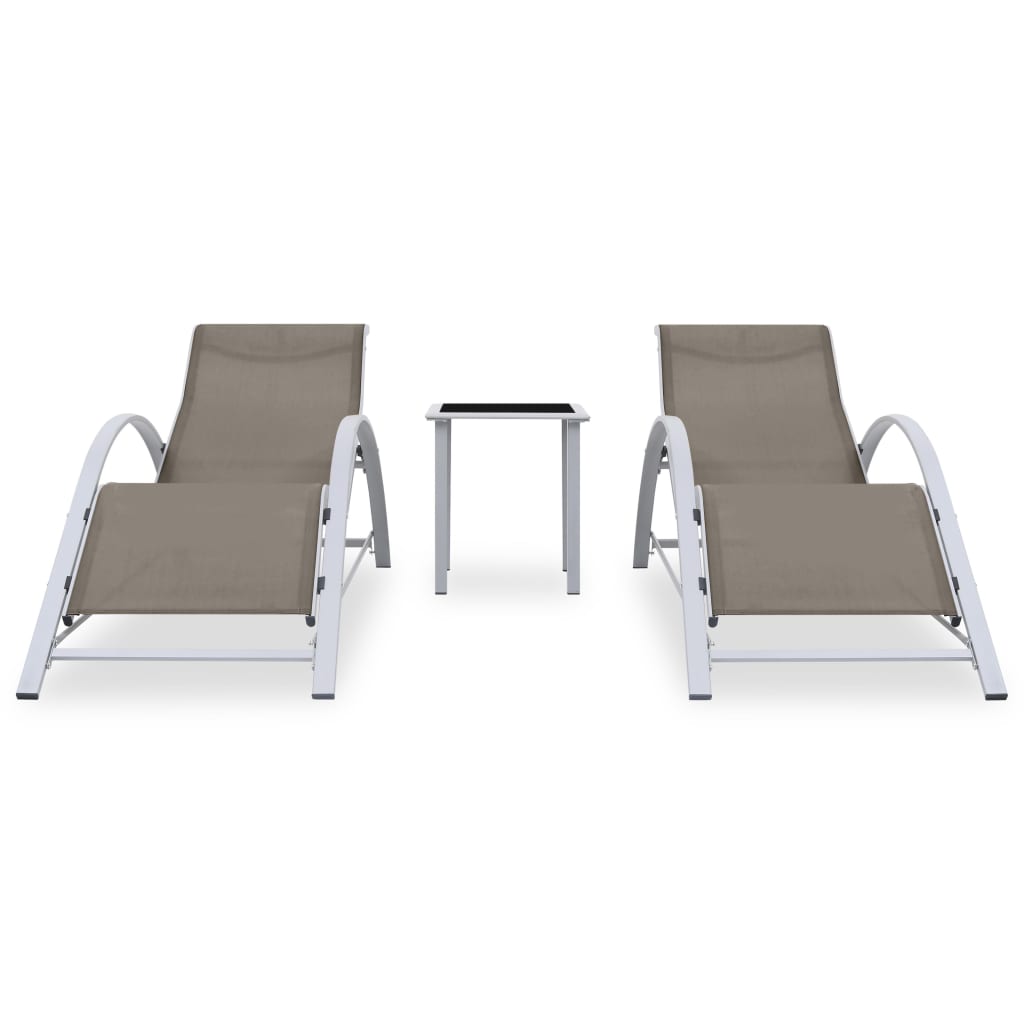 vidaXL Sun Lounger | Taupe | Textilene, Aluminium, Steel | Standard