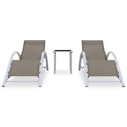 vidaXL Sun Lounger | Taupe | Textilene, Aluminium, Steel | Standard