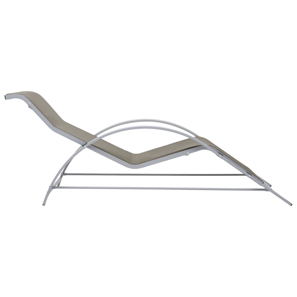 vidaXL Sun Lounger | Taupe | Textilene, Aluminium, Steel | Standard