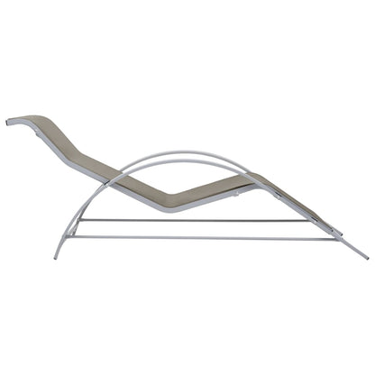 vidaXL Sun Lounger | Taupe | Textilene, Aluminium, Steel | Standard