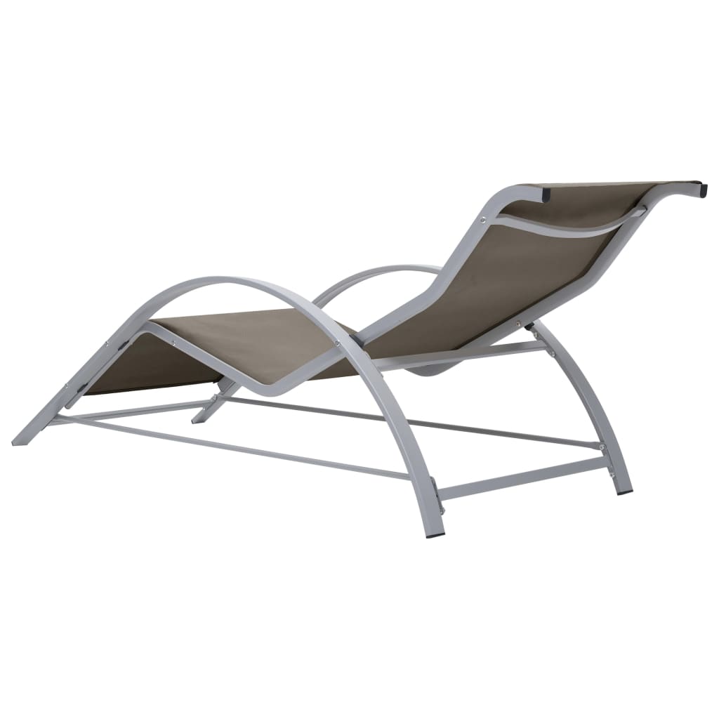 vidaXL Sun Lounger | Taupe | Textilene, Aluminium, Steel | Standard