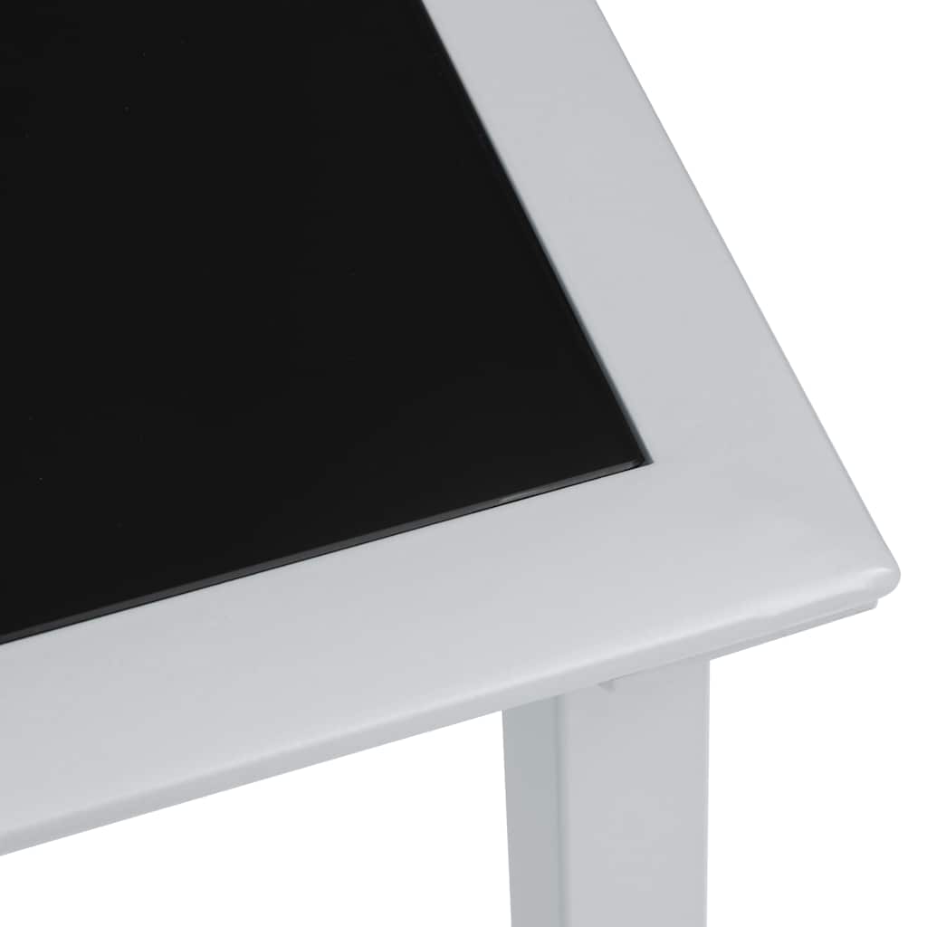 vidaXL Garden Table Black and Silver 41x41x45 cm Steel and Glass