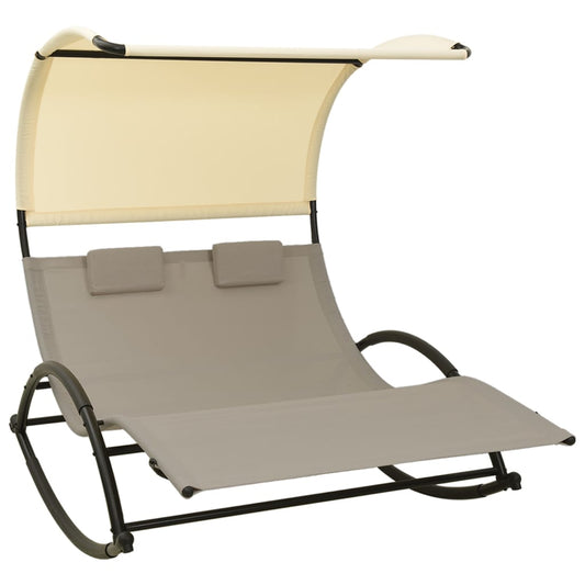 vidaXL Sun Lounger | Taupe and Cream | Textilene, Steel | Large
